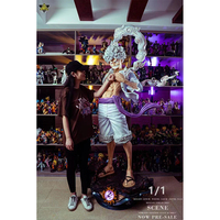Pré-vente Figurine One Piece grandeur nature du pays de Wano, Luffy Gear 5, figurine d'anime One Piece, modèle de statue lumineuse pour la décoration de la maison