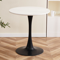 Table basse extensible en MDF avec plateau en bois, design tulipe noir et blanc, style nordique moderne, petite table personnalisée pour salon – Vente chaude