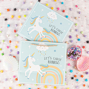 Boîte-cadeau d'anniversaire de cheval arc-en-ciel boîte-cadeau de fête des enfants de <span class=keywords><strong>licorne</strong></span> avec boîte de papier à la main pour le chocolat - Product Image 4