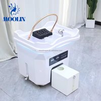 Moolon Nouveau modèle mobile de bac à shampoing portable pour spa capillaire avec réservoir d'eau de 60L, mobilier et équipement de salon