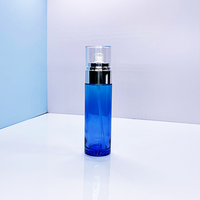 Emballage de luxe personnalisé pour soins de la peau bleu, tubes en plastique 40 ml 100 ml 4 oz, flacon en verre, pompe, lotion, spray, pot de crème pour le visage 50 g