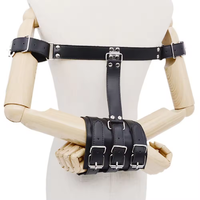 Ceinture de discipline BDSM en cuir intégral, sangles de bondage pour tout le corps, attaches pour les mains derrière le dos, manches de bondage pour les bras, gants, produit sexuel
