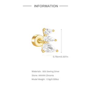 Meilleures ventes : Boucle d'oreille clou géométrique en forme de cerf-volant aquatique en argent 925 plaqué or - Product Image 4