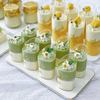 Tasses à dessert en plastique de qualité alimentaire avec couvercles pour pudding et crème glacée