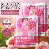 OEM SADOER Label Pribadi Masker Wajah Pelembap dan Pengencang Kulit Kolagen Camellia Mawar Damaskus Produk Perawatan Kulit