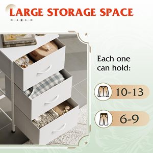 Gabinete de Almacenamiento SENYU Blanco de 3 Cajones con Ruedas, Diseño Minimalista para Dormitorio, Estructura Metálica, Panel MDF, Mueble Modular - Product Image 5