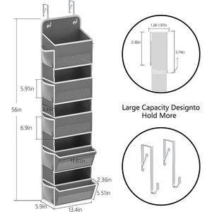 Hot Selling Storage Bag Non-woven Fabric <b>Large</b> Capacity Hanging Organizer Storage Bag With Mesh Pocket - Product Image 5