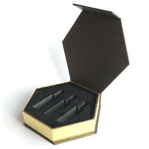 ROGOOD - Caja de Regalo Hexagonal de Lujo para Perfumes, con Cierre Magnético, Inserto de EVA Negro Personalizado, Papel Texturizado, P2123 - Product Image 6