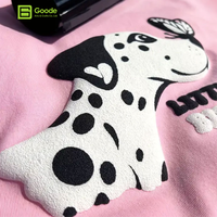 Étiquettes en mousse 3D gonflées personnalisées avec logo, motif dessin animé, résistantes à l'eau, à forte adhérence, pour vêtements, en gros pour PU
