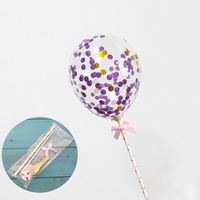 Décorations de gâteau en ballons de fête, 5 pouces, ballons en latex colorés avec confettis