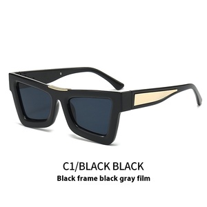 Lunettes de soleil de haute qualité avec logo personnalisé surdimensionné rétro des années 90 nuances simples à la mode Street Beat Green Cat Eye - Product Image 6