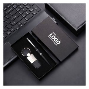 Premium Pu Leather Business Pen Keychain <b>Gift</b> Set-Custom Digital Printing Corporate & <b>Teacher</b> Appreciation <b>Gifts</b> - Product Image 1