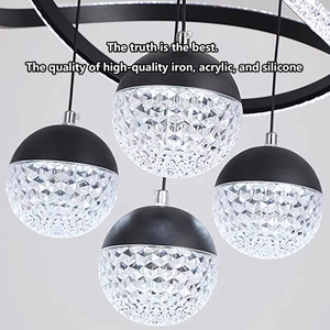 Samenhangende hoge plafondlamp van acryl, luxe decoratieve verlichting, hanglampen - Product Image 4