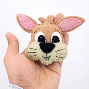 Wholesale Child Goofy Felt Easter Bunny Heads Ornament Handmade Spring Hanging Decor Set - Product Image 1