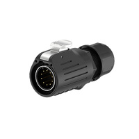 Connecteur Industriel Étanche pour Câble d'Alimentation Aéronautique, Prise Mâle/Femelle à Bride LP28, Câblage à Vis 10A 250V, Cuivre, Indice de Protection IP68