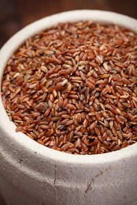 Red Rice Grains in Green <b>Measuring</b> <b>Cup</b> Bulk Grain Container From Orissa <b>for</b> Cooking and <b>Baking</b> - Product Image 3