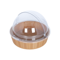 Panier de présentation et de stockage pour buffet traiteur, pour pain, fruits, légumes, avec couvercle en polycarbonate