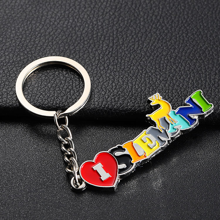 Silver plated Enamel Keychain