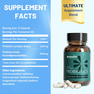 Complément alimentaire HALAL OEM et prébiotique pour la santé immunitaire pour adultes, capsules de <span class=keywords><strong>probiotiques</strong></span> multi-souches - Product Image 2