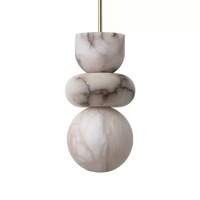 Luminaire suspendu moderne minimaliste en marbre d'albâtre, design espagnol, en laiton, LED à intensité variable, pour chambre, salle à manger, hôtel, bar