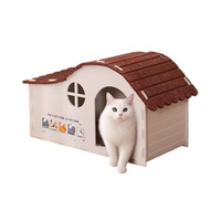 Mignonne maison pour chat en feutre de style dessin animé, abri modulaire pour animaux de compagnie, maison pour chat toute saison, garde au chaud