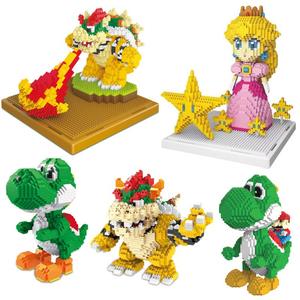 Venta caliente plástico 3D modelo princesa Peach <span class=keywords><strong>Super</strong></span> Bros Yoshi <span class=keywords><strong>Bowser</strong></span> Micro bloques de construcción Marioed figura de ladrillo juguetes para regalo de chico - Product Image 1
