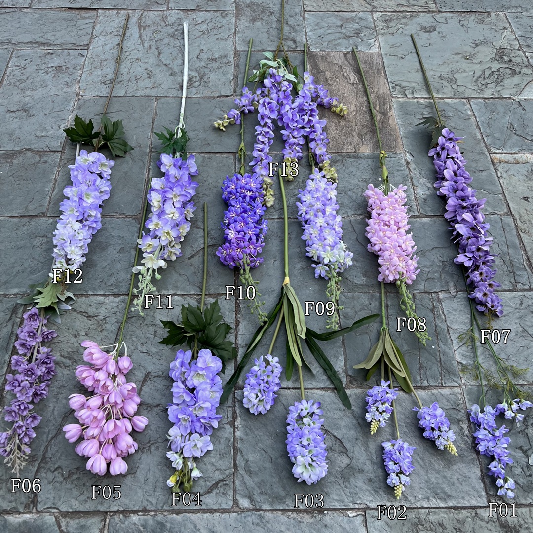 EG-S037 Großhandel Faux Seide Lila Künstliche Blumen Hell Lila Rosen Halten Braut sträuße Für Dekor Hochzeit Mittelstücke