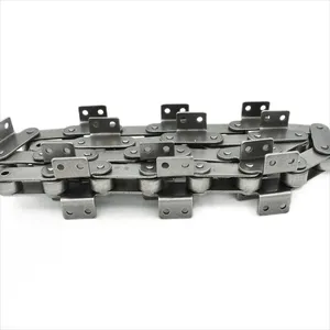 Heavy Duty Transmission Welded Roller Chain With Straight Side Plate Roller A1 Attachment Rubber Pads Coated Plastic Cover C2050