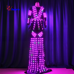 Disfraces <span class=keywords><strong>de</strong></span> caminantes con zancos LED para <span class=keywords><strong>mujer</strong></span> Light-Up <span class=keywords><strong>Robot</strong></span> Tron Performance Wear para eventos - Product Image 3