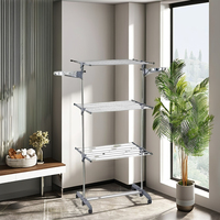 Porte-serviettes mural pliable en aluminium à prix d'usine, extensible, à un seul niveau, séchoir à linge en métal pour la cuisine