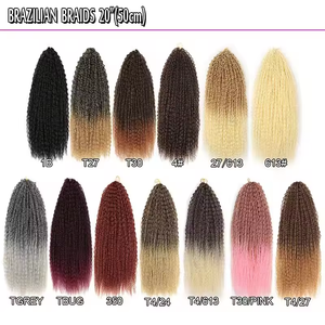 Trenzas de ganchillo rizadas al agua sintéticas al por mayor extensiones de cabello a granel cabello trenzado rizado sintético degradado de onda profunda - Product Image 6