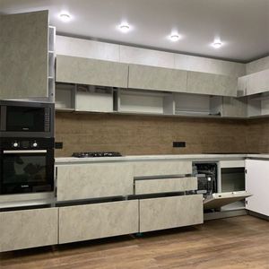 Armario <span class=keywords><strong>de</strong></span> cocina <span class=keywords><strong>de</strong></span> aluminio, moderno diseño <span class=keywords><strong>de</strong></span> estilo europeo, brillante, 3D - Product Image 3