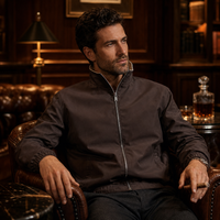 Veste décontractée d'hiver pour homme, finition satinée, sans capuche, coupe-vent, à fermeture éclair, en stock, faible MOQ, best-seller en Europe, personnalisable