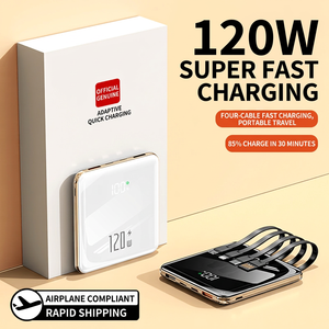 พาวเวอร์แบงค์ 20000mAh 120W ชาร์จเร็ว พร้อมสายชาร์จในตัว เครื่องชาร์จพกพาสำหรับอุปกรณ์มือถือ - Product Image 1