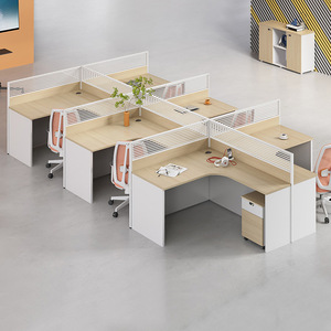 Conjunto de <span class=keywords><strong>Escritorio</strong></span> Simple Moderno de Roble <span class=keywords><strong>para</strong></span> 246 <span class=keywords><strong>Personas</strong></span>, Estación de Trabajo con Panel Divisor de Pantalla, Altura Ajustable, Cajones, <span class=keywords><strong>para</strong></span> Uso <span class=keywords><strong>en</strong></span> Edificios de Oficinas - Product Image 2