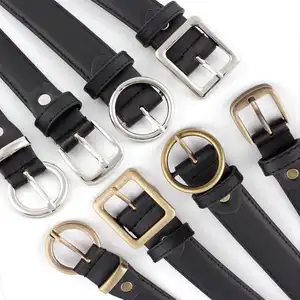 Wholesale 2024 Women Square Buckle Casual Style Pu Leather Belt For Jeans Student
