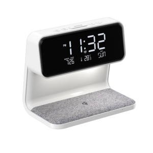 OEM Logo Dormitorio Mesa Escritorio Lámpara Led Cargador Luz Nocturna Despertador Digital Cargador Inalámbrico Universal para <span class=keywords><strong>iPhone</strong></span> Samsung - Product Image 1