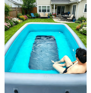 <span class=keywords><strong>Piscine</strong></span> gonflable carrée DWF Drop Stitch, fabrication directe CE, <span class=keywords><strong>piscine</strong></span> hors sol portable pour la famille, jardin, villa et complexe hôtelier - Product Image 2