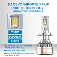 Faros Delanteros LED de Diseño Estrella NAOEVO para Audi A4/A3, 280 W, 50000 Lúmenes, IP68, Impermeables, Ajuste Universal para Automóviles