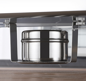 Chauffe-Plat Rond en Acier Inoxydable Liyunda Argenté 6L pour Mariages et Traiteur – Ensemble Chauffe-Plats Professionnel - Product Image 4