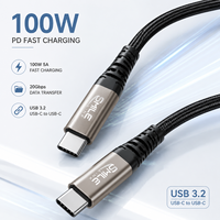 Cable USB 3.2 C-C de 1m para Pedidos Pequeños, Carga Rápida PD 100W 5A, Transferencia de Datos de 20GB, Cable de Carga de Nailon de Alta Calidad, Cable de Tela Usbc de 1.2m