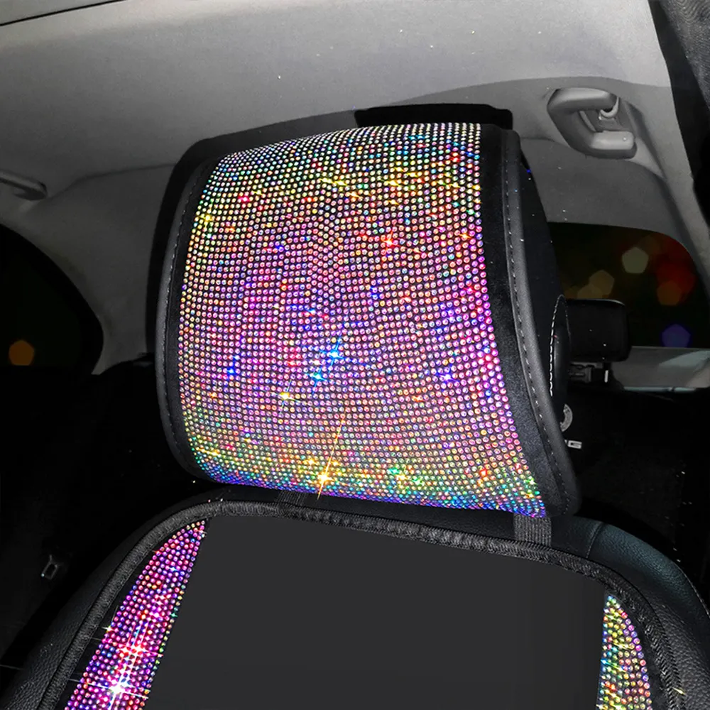 Housse d'oreiller de siège de voiture entièrement en diamant soie glacée coussin de siège personnalisé