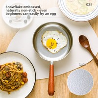 Poêle à frire extra-épaisse en acier inoxydable 304, motif flocon de neige, antiadhésive, style chinois, pour saisir les steaks, compatible gaz, cuisson domestique