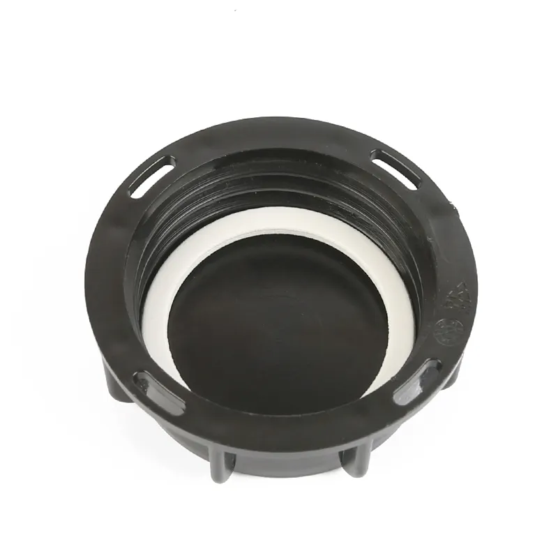 IBC ürün tipi borular için S60 * 6 iplik DN50 kaba derin tozluk vidalı kapak ile 2 inç siyah küresel vana-boru bağlantı parçaları
