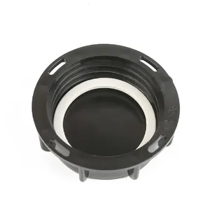 Katup bola hitam 2 inci dengan S60 * 6 benang DN50 tutup sekrup penutup debu dalam kasar untuk pipa jenis produk IBC-perlengkapan pipa