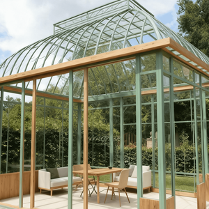 Serre <span class=keywords><strong>en</strong></span> <span class=keywords><strong>fer</strong></span> de style victorien pour la décoration de jardin extérieur, protection des plantes, toit incurvé, finitions décoratives, facile à assembler - Product Image 5