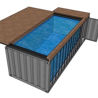Maison préfabriquée extensible sur mesure et piscine conteneur, piscine modulaire extensible pour jardin de villa