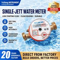 Compteur d'eau chaude à jet unique Yuxiang DN15 DN20 intelligent IP68 de haute qualité, débit de 2,5 m³/h, plage de mesure de 0,025 à 2,5 m³/h
