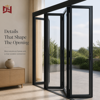 Porte pliante en aluminium certifiée CE, résistante au vent et à l'eau, pour hôtels et maisons européennes, OEM ODM, ouverture à large accès