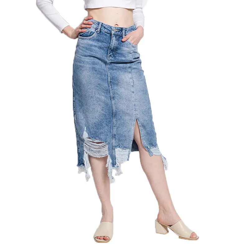 The High Quality Buy New Design Hot Sale Slim Waist Leisure Women Denim Skirts Jeans Skirt